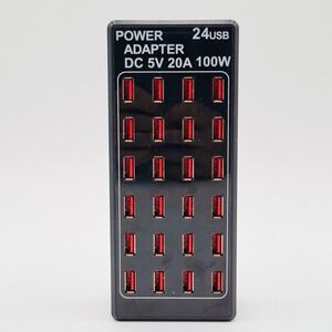 24-Port USB Charging Station Hub 100W 5V 20A Multi Device Charger Tested